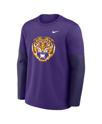 Men's Purple LSU Tigers 2025 Sideline Coach Performance Long Sleeve T-Shirt