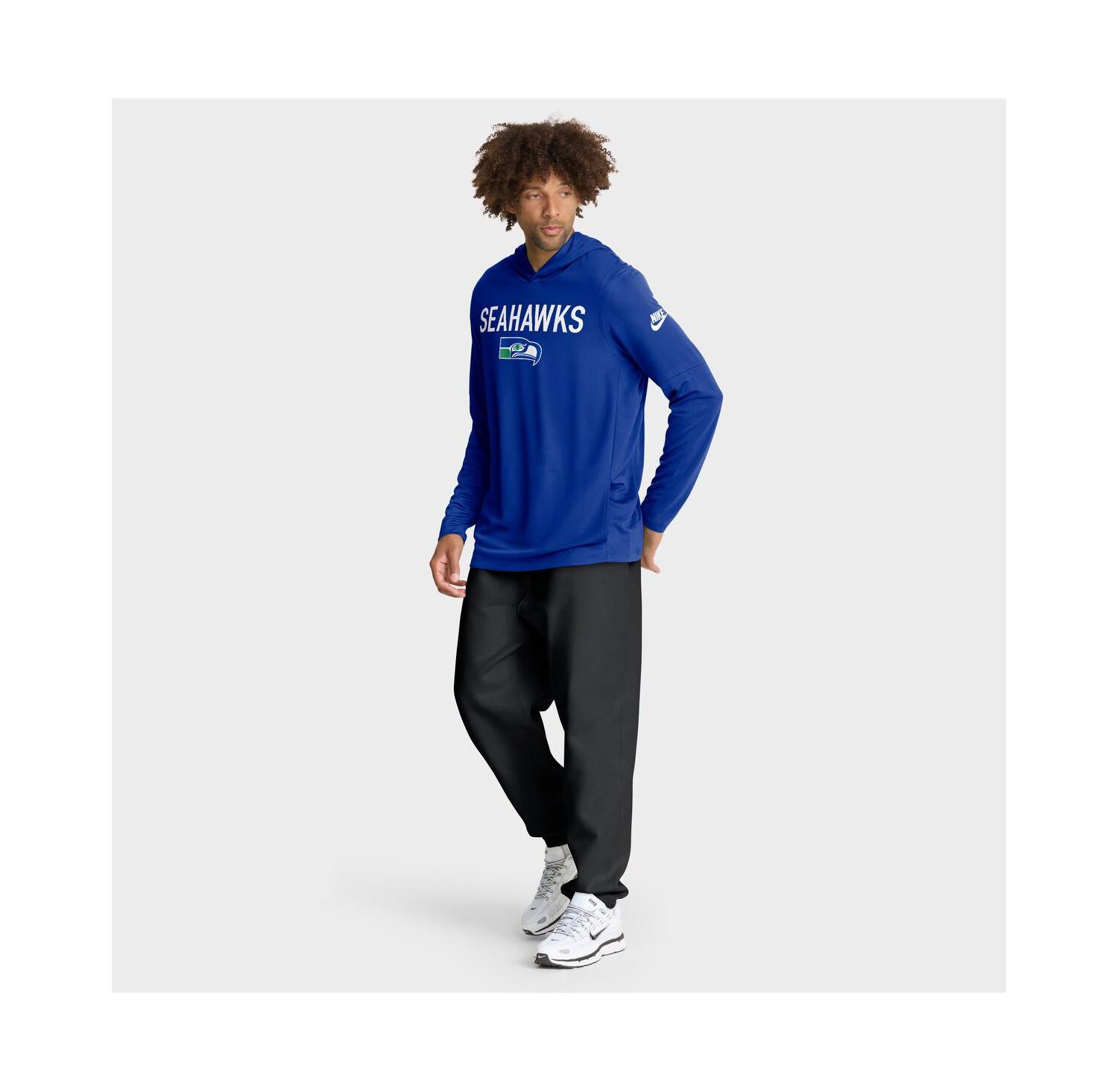 Men's Royal Seattle Seahawks Alt Pack Pass Accuracy Performance Long Sleeve Hoodie T-Shirt