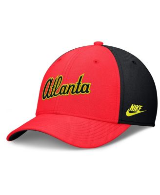 Nike - Men's Crimson/Black Atlanta Braves Neon 90s Rise SwooshFlex Hat