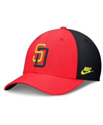 Nike - Men's Crimson/Black San Diego Padres Neon 90s Rise SwooshFlex Hat