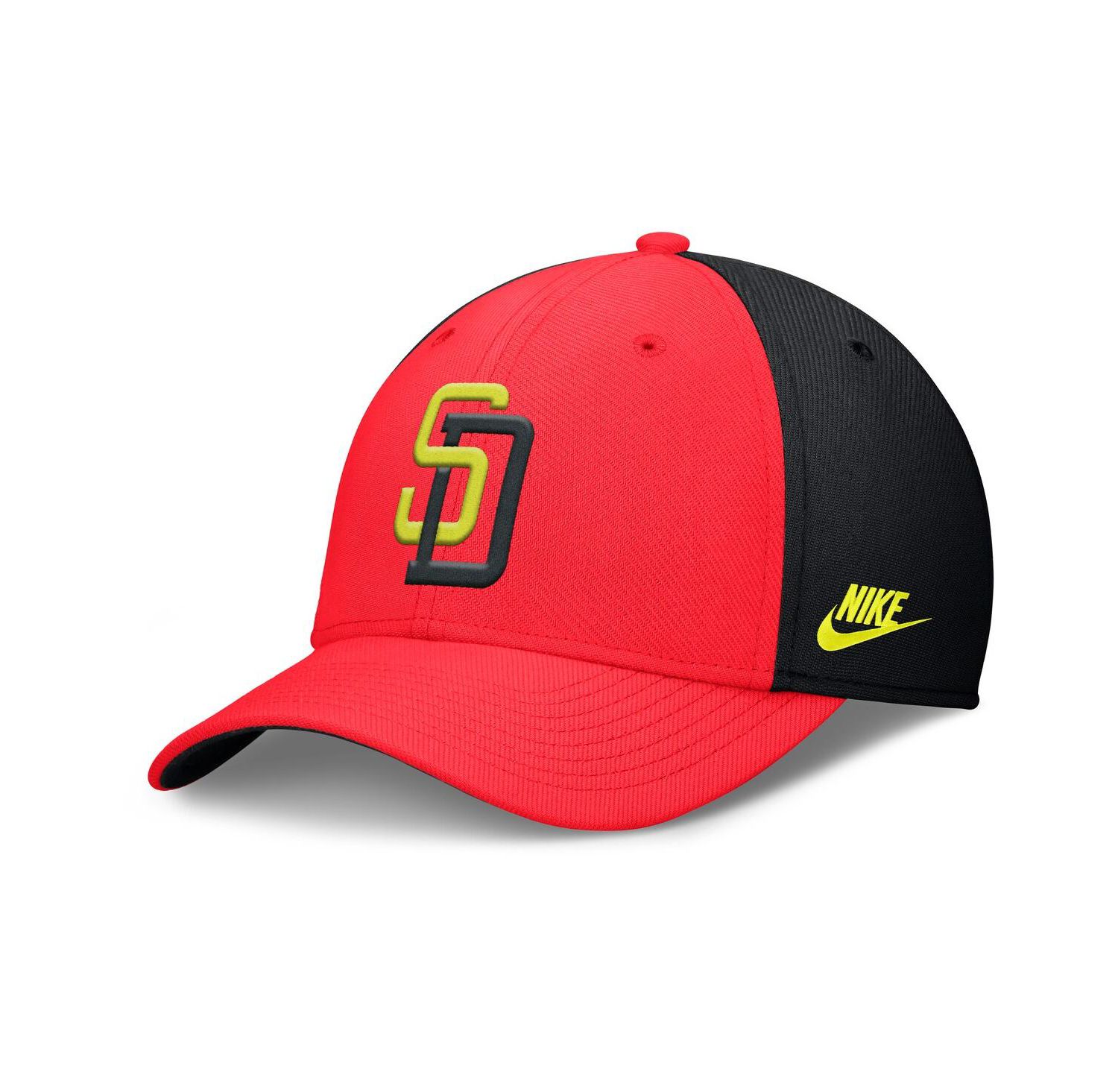 Men's Crimson/Black San Diego Padres Neon 90s Rise Swoosh Flex Hat