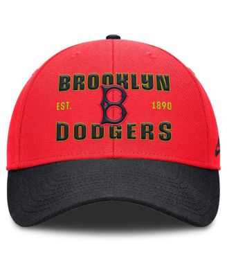 Men's Crimson/Black Brooklyn Dodgers Cooperstown Collection Neon 90s Rise Adjustable Hat