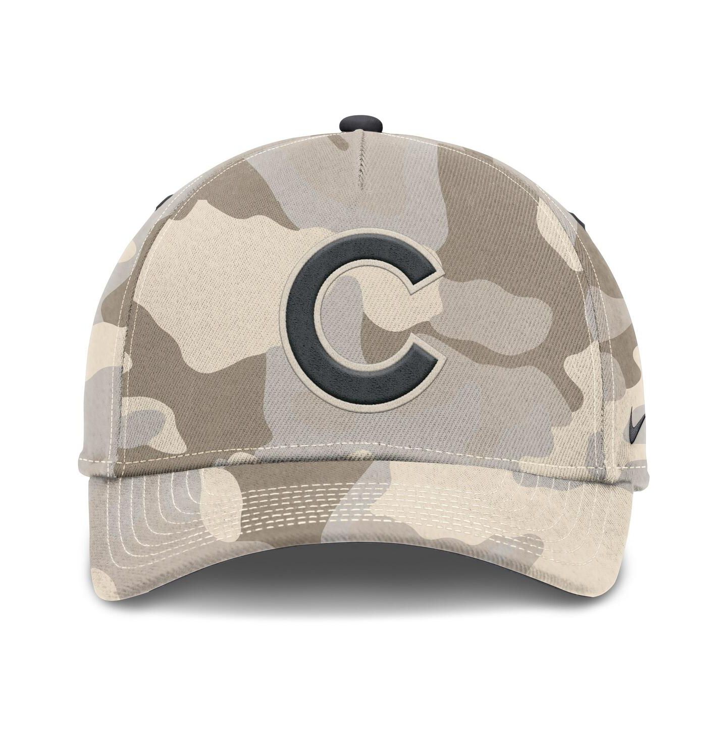 Мужские головные уборы Nike Natural Chicago Cubs Camo Pack Rise Adjustable Hat — фото 2
