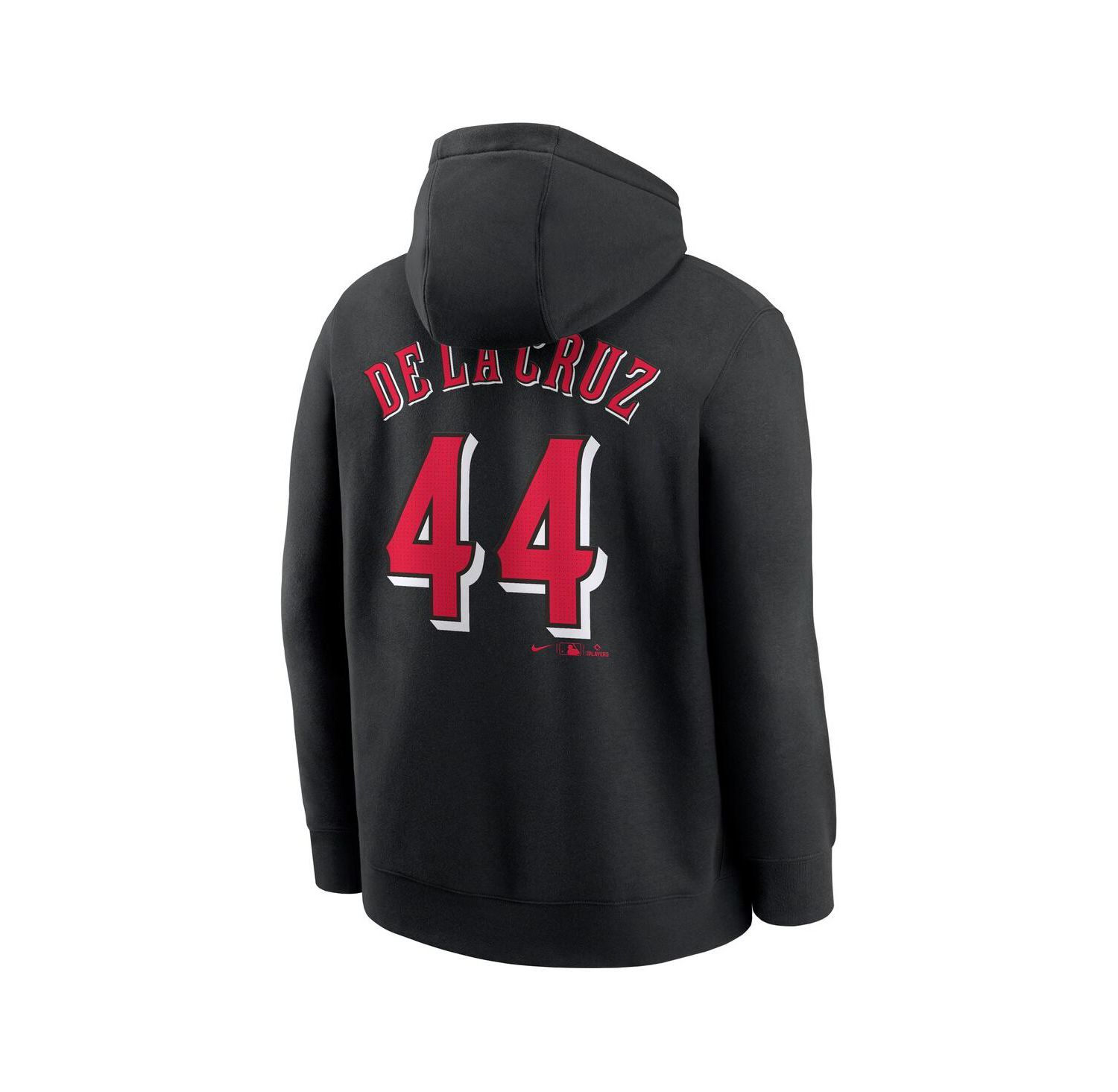 Men's Elly De La Cruz Black Cincinnati Reds Player Name & Number Club Fleece Pullover Hoodie