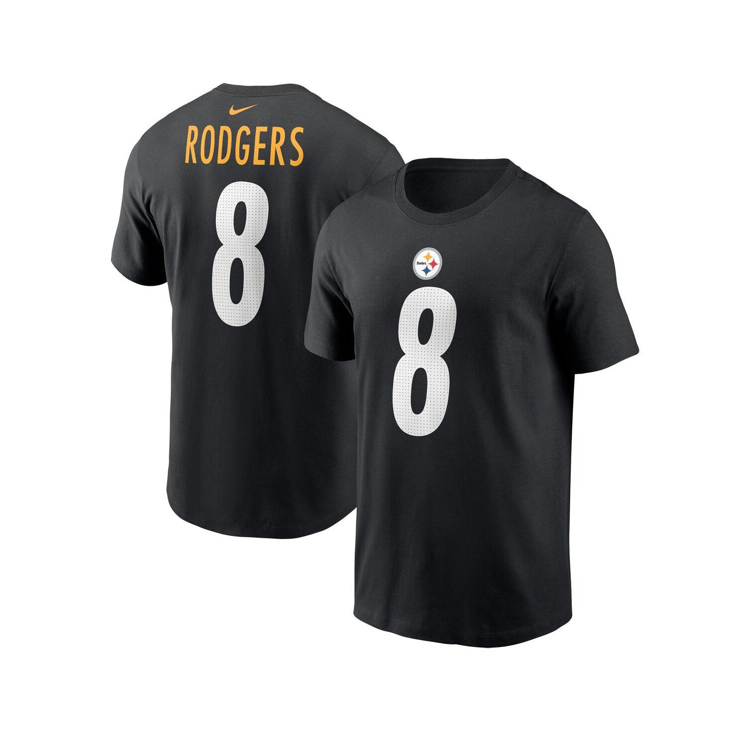 Men's Aaron Rodgers Black Pittsburgh Steelers Name & Number T-Shirt
