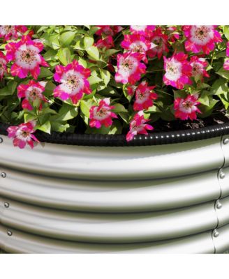 Raised Garden Beds, Set of 2 Galvanized Planter Boxes, Φ3' x 1.4'