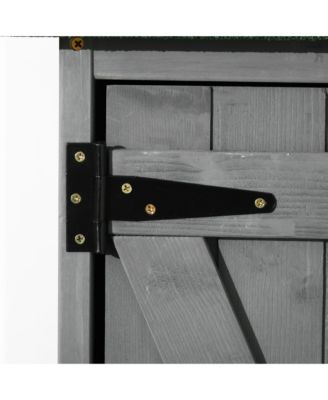 Wooden Garden Storage Shed w/ Asphalt Roof, Shelves & Lock Backyard