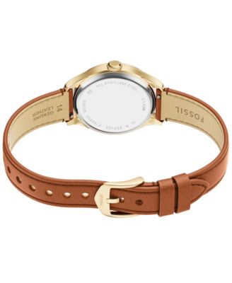 Fossil Women's Gilmore Three-Hand Brown Croco Leather Watch, 28mm