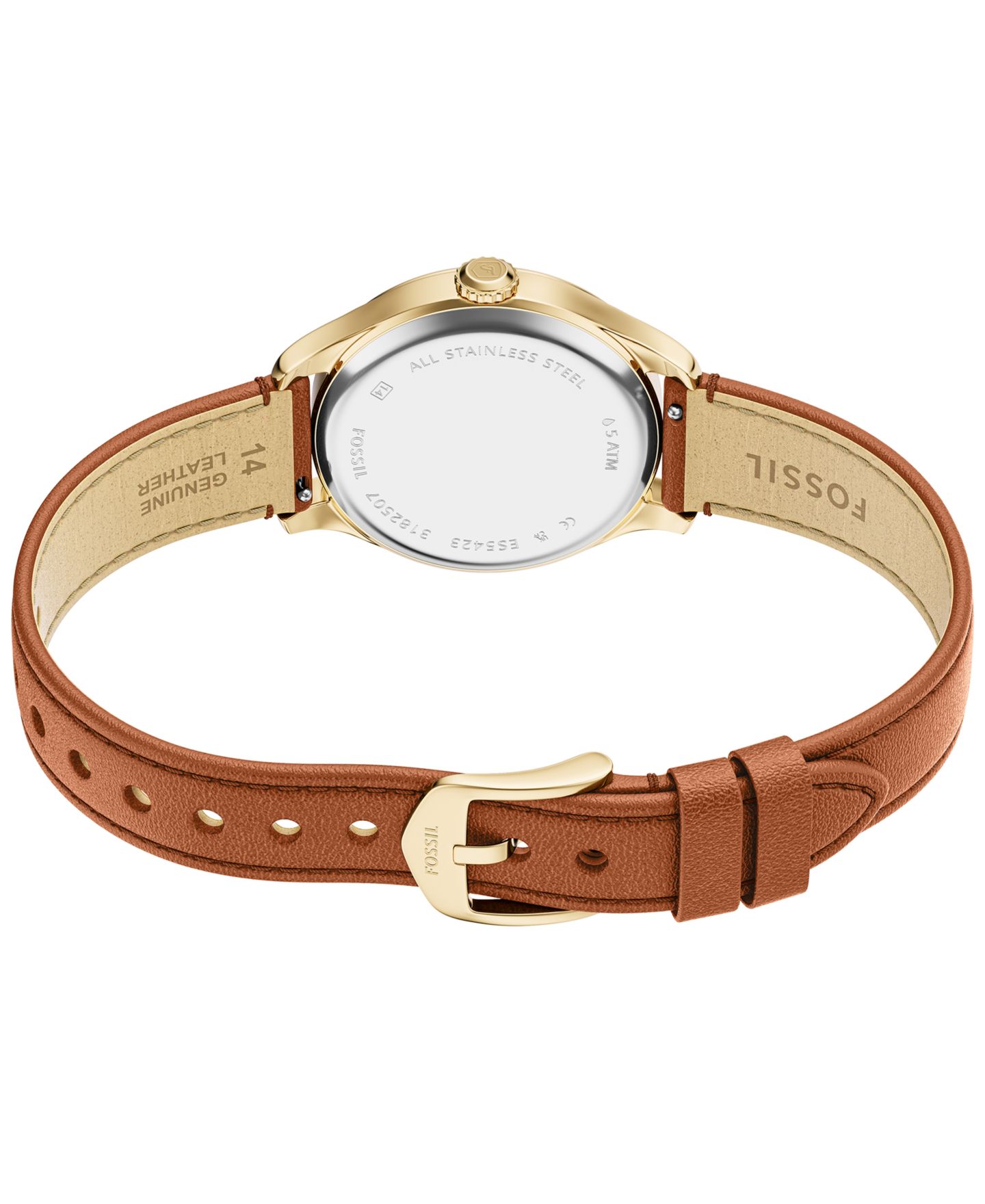Женские часы Fossil Gilmore Three-Hand Brown Croco Leather Watch, 28mm — фото 7