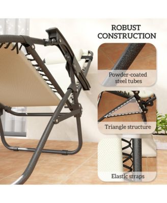 Zero Gravity Lounge Chair Set Padded Outdoor Recliner Chair