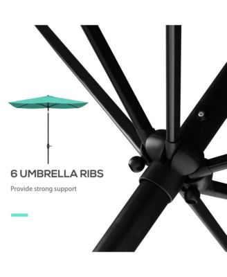 6.5' x 10' Outdoor Patio Umbrella with Crank Handle,