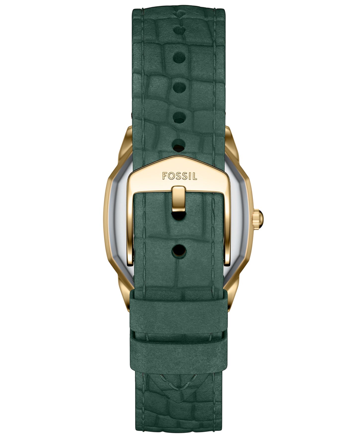 Женские часы Fossil Harlow Three-Hand Green Croco Leather Watch, 27mm — фото 3