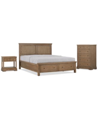 Alverton 3 Pc. California King Cane Storage Set (Bed, Chest & 1-Drawer Nightstand), Created for Macy's. 
