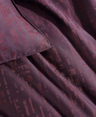 Linear Circuit Cotton Yarn-Dyed 3-Pc. Duvet Cover Set, King