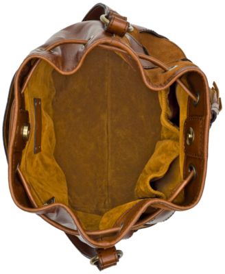 Bellona Small Leather Weave Drawstring Bag