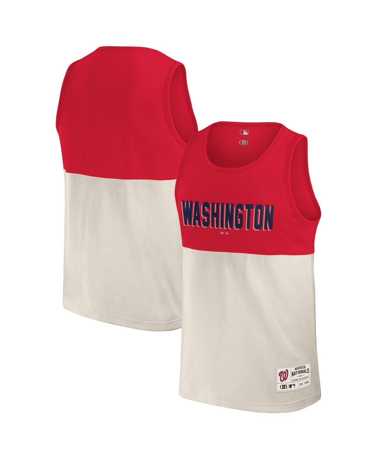 Darius Rucker Collection by Fanatics Men's Red Washington Nationals Color Block Tank Top - Red