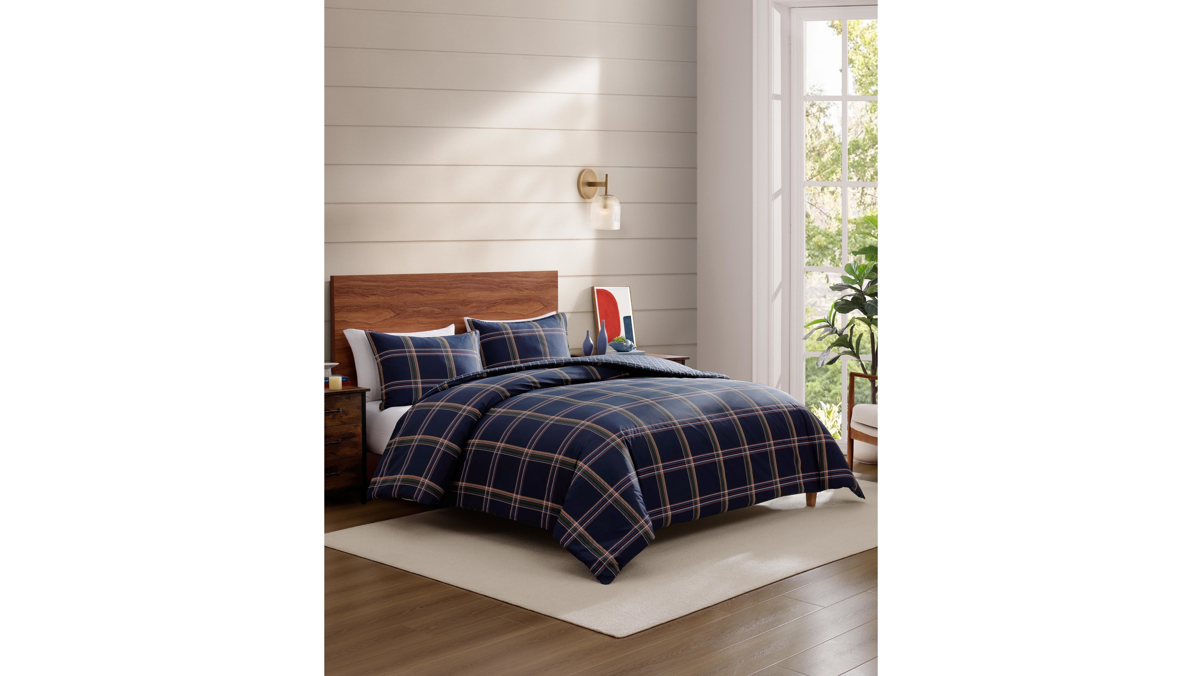 Tommy Hilfiger Beacon Plaid Cotton 3-Piece Comforter Set, Full/Queen