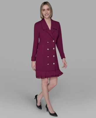 KARL LAGERFELD PARIS - Women's Chiffon-Hem Blazer Dress