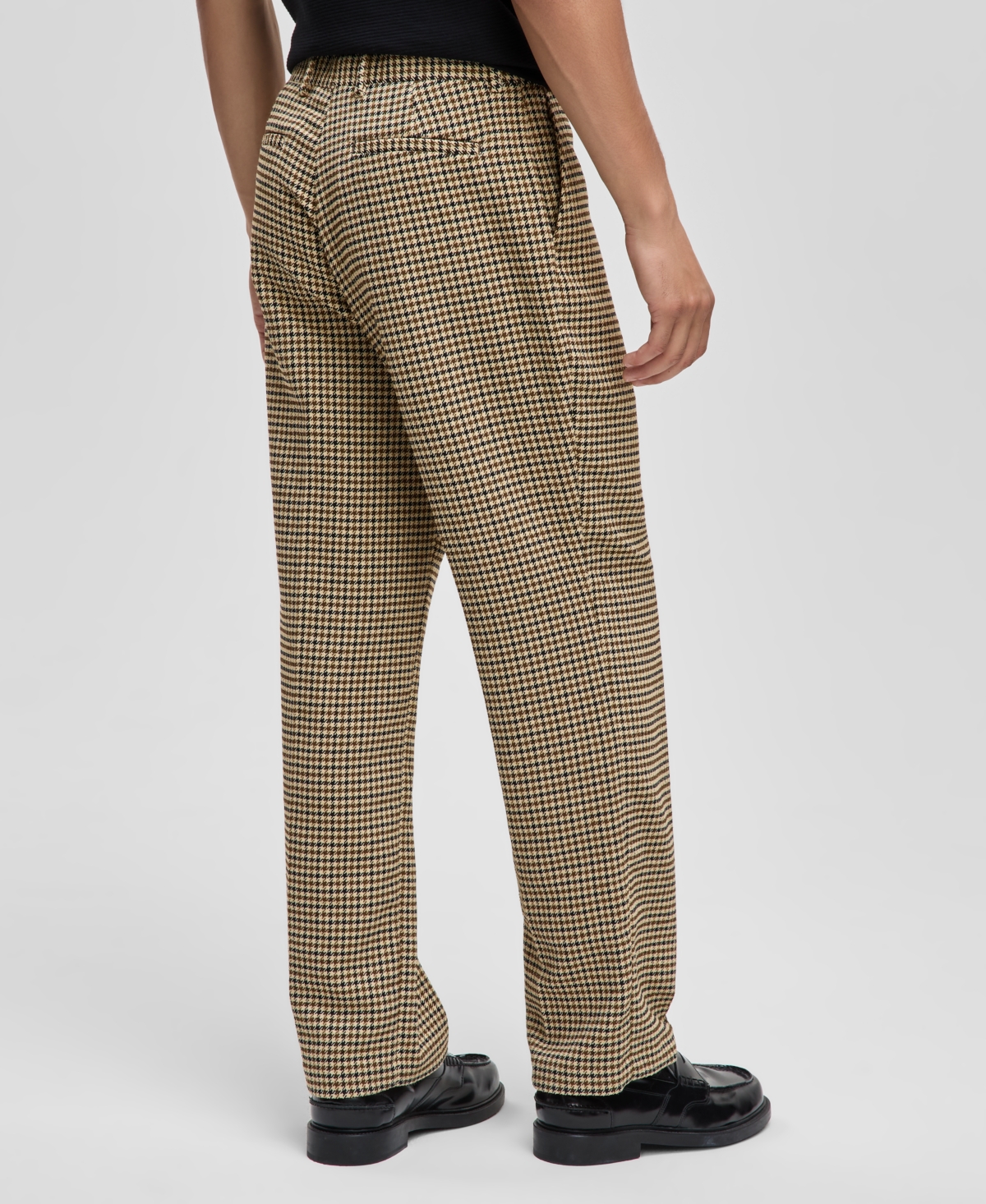 Mode Of One Men's Relaxed-fit Houndstooth Pants, Macy's Exclusive In Black