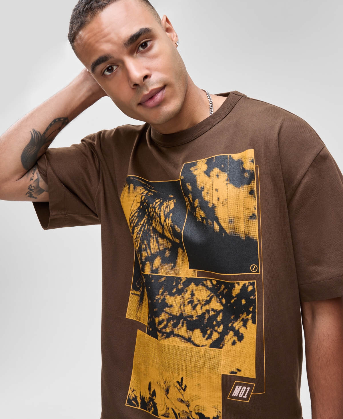 Mode Of One Men's Relaxed-fit Digital Photo Print T-shirt, Macy's Exclusive In Brown