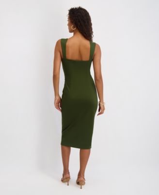 Women's Ponte-Knit Sleeveless Bodycon Midi Dress
