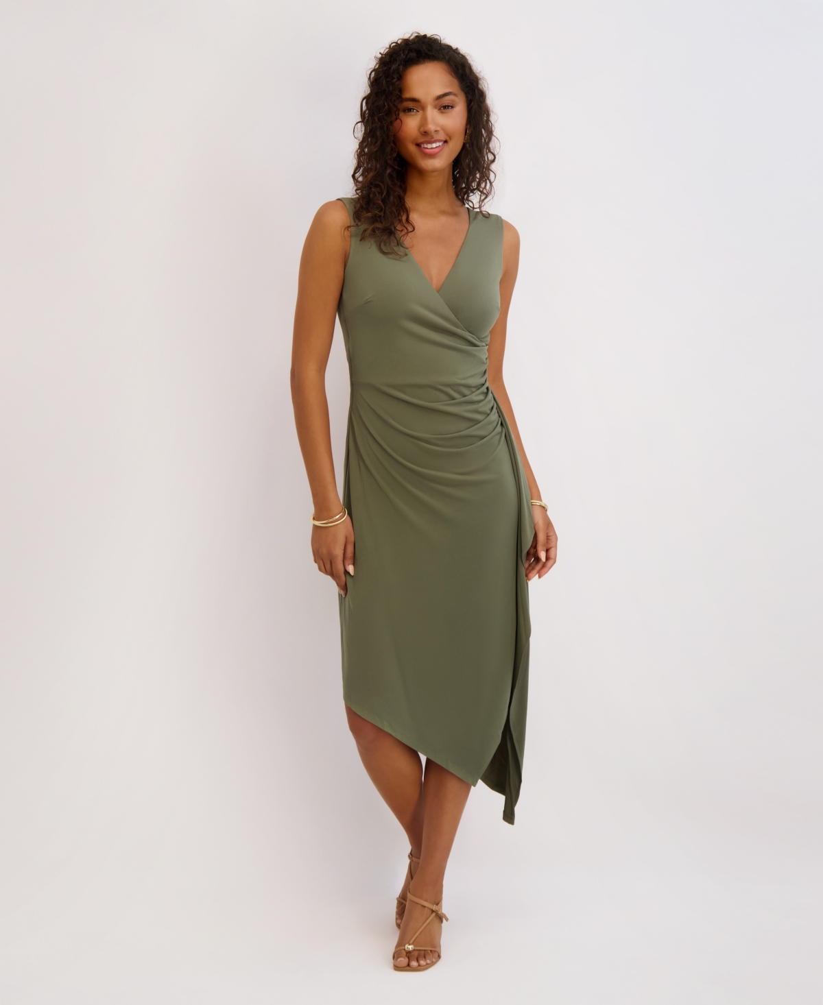 kensie Women's Asymmetrical Midi Dress