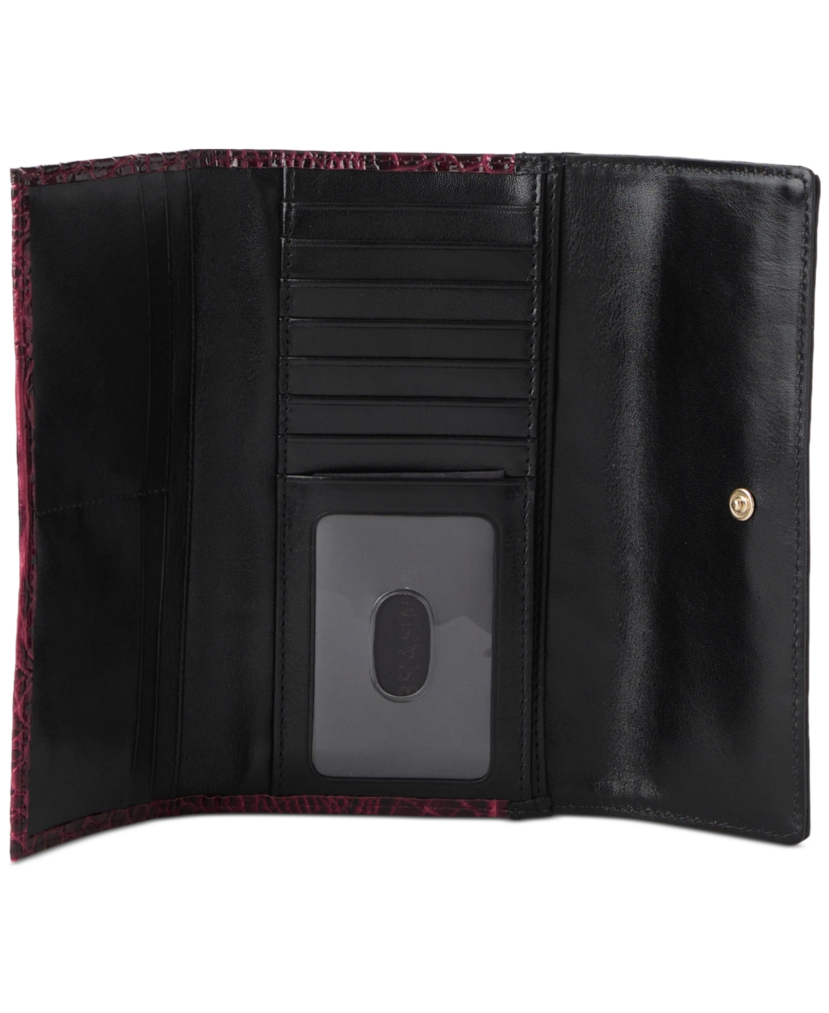 Brahmin Cordelia Croc Embossed Leather Trifold Wallet In Brown