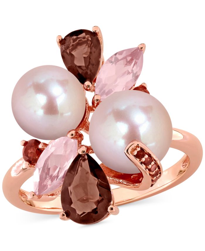 Cultured Freshwater Pearl (7-8.5mm) Multi-Gemstone (1-3/4 ct. t.w.) Ring