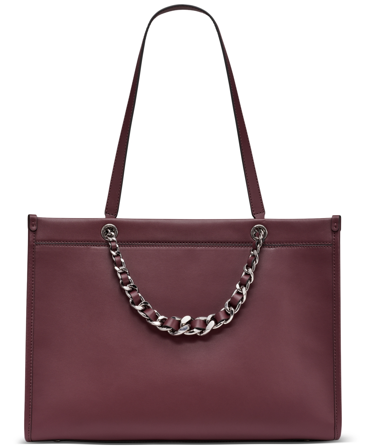 Karl Lagerfeld Savoie Large Leather Tote Bag In Burgundy