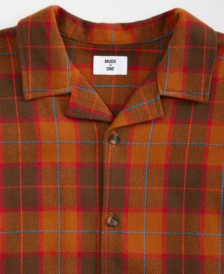 Men's Relaxed-Fit Camp-Collar Plaid Flannel Shirt, Macy's Exclusive