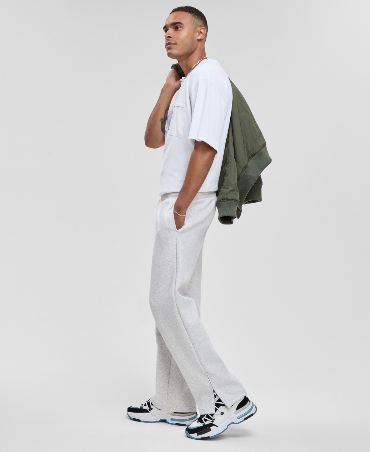 Mode Of One Men's Relaxed-fit Scuba Heather Sweatpants, Macy's Exclusive In White