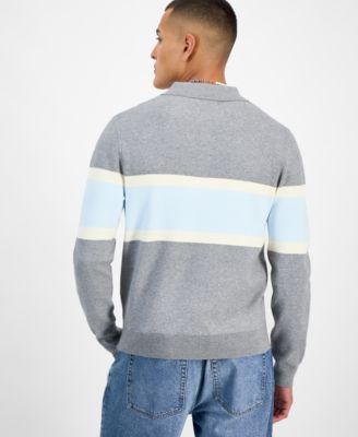 Men's Varsity-Stripe Polo Sweater, Macy's Exclusive