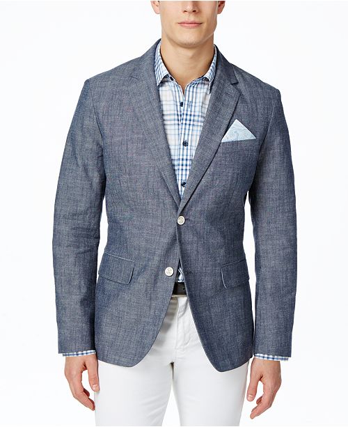 Macys blue coat top