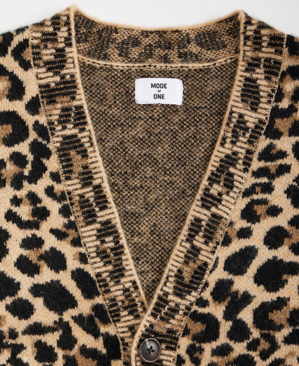 Mode Of One Men's Leopard-print V-neck Cardigan, Macy's Exclusive In Animal Print