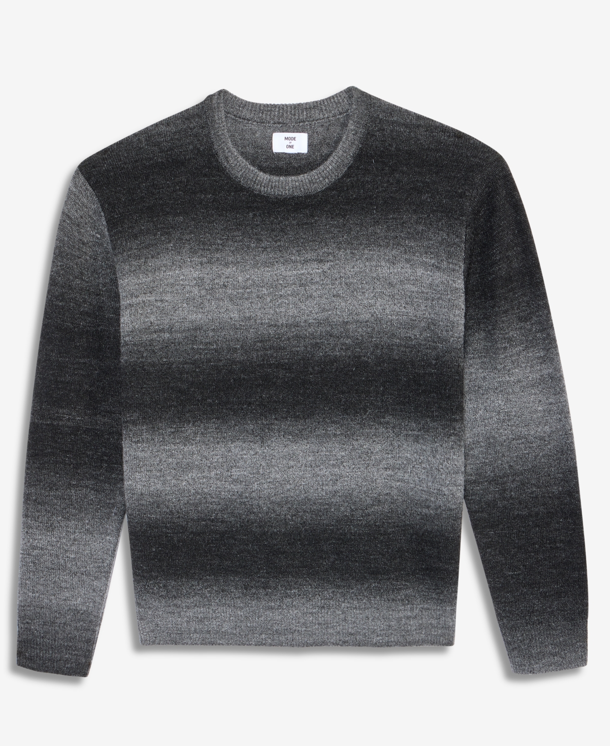 Mode Of One Men's Relaxed-fit Ombre Crewneck Sweater, Macy's Exclusive In Black