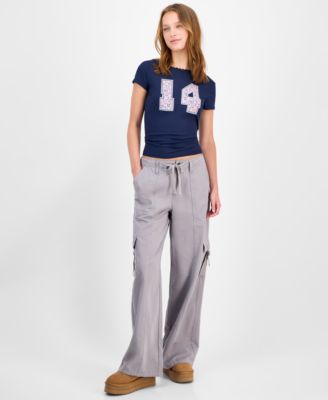 Juniors' Appliqu&eacute; Picot-Trim T-Shirt