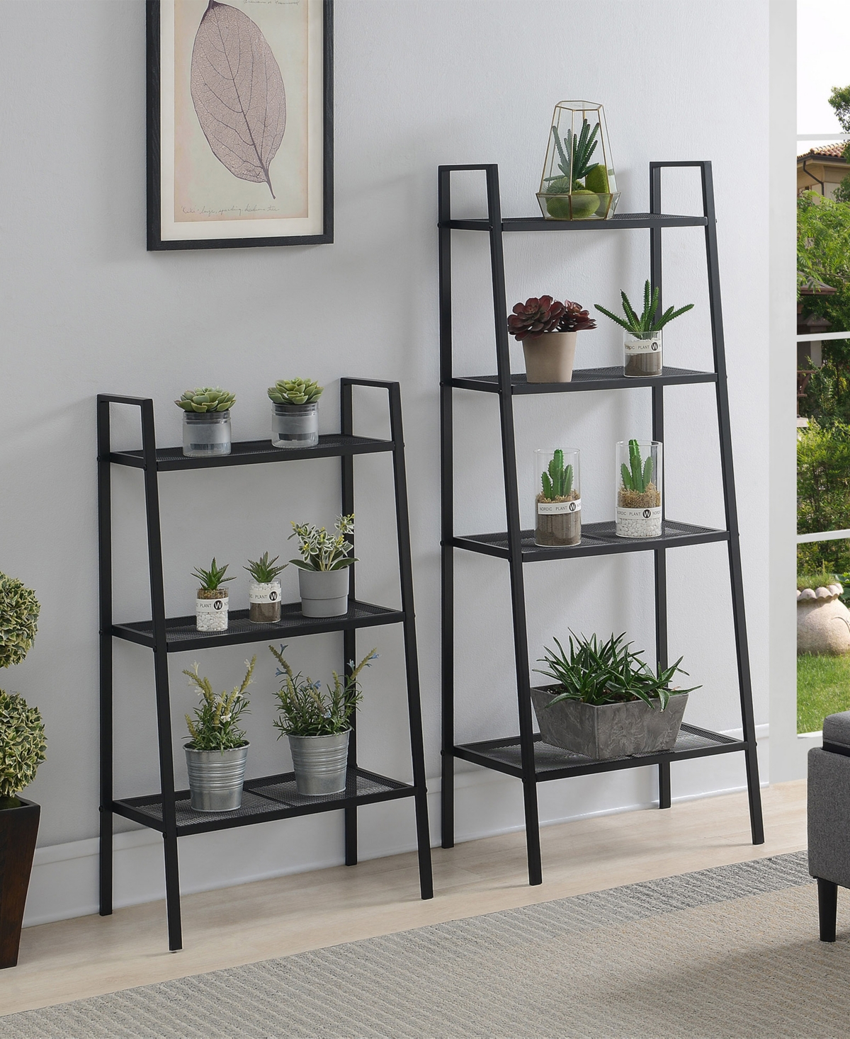 Convenience Concepts 58.25" Metal Designs2go 4-tier Plant Stand In Black