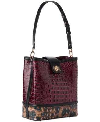 Celina Medium Leather Towers Bucket Bag