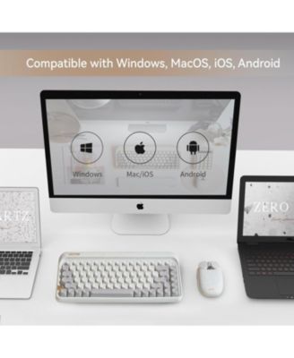 Wavy Chips Dual-Mode Wireless Mouse, 5 Adjustable DPI Levels, 50-Day Battery Life, Milk Tea Color, for Windows, MacOS, iOS, Android