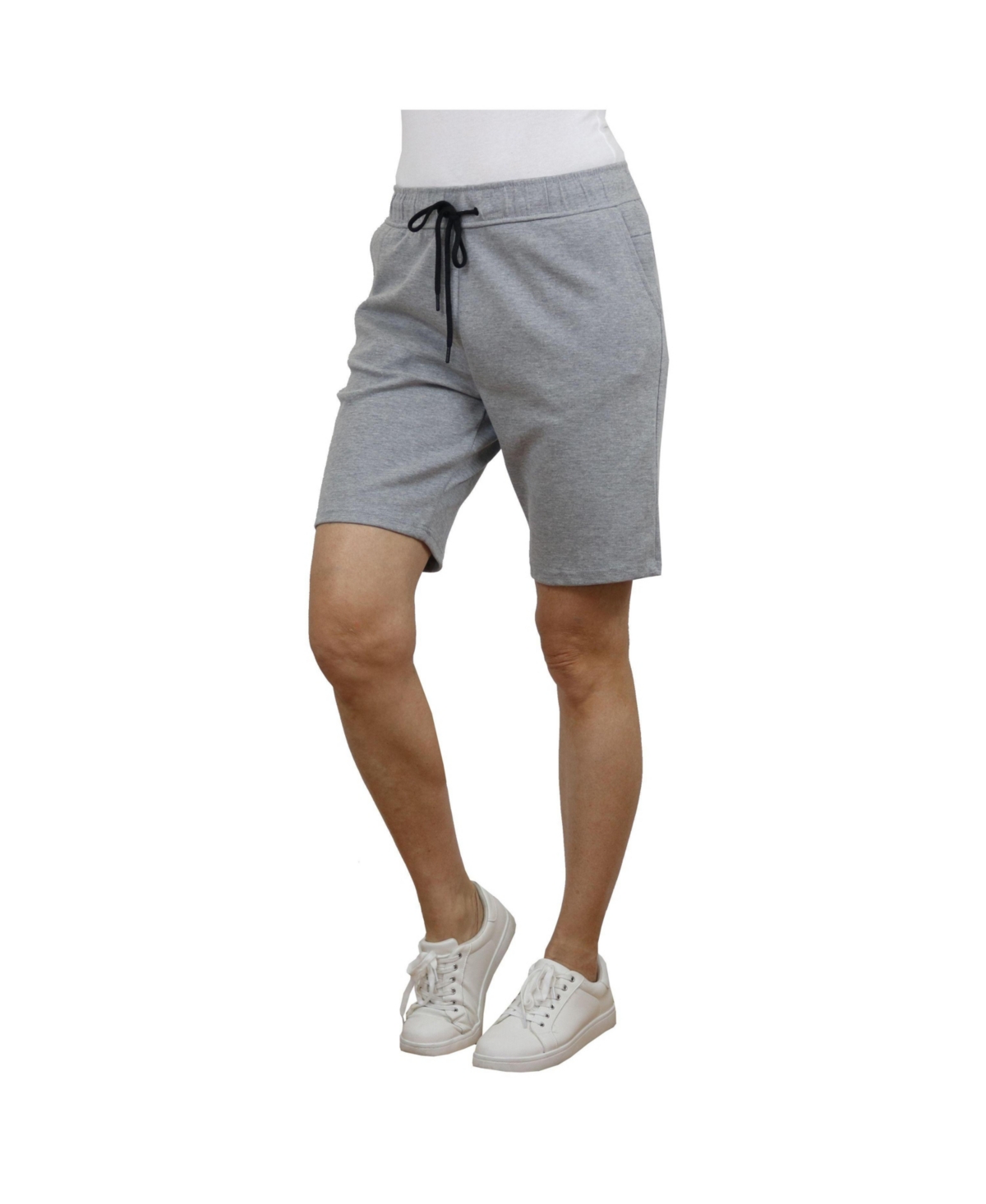 Women's Loose Fit Tech Fleece Performance Shorts With Heat Seal Zipper Pocket - Royal