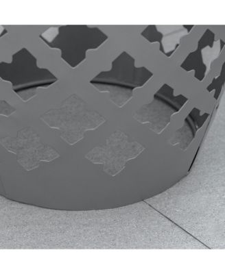 12" Round Patio Outdoor Footstool, Garden Mosaic Accent Side Table, Plant Stand