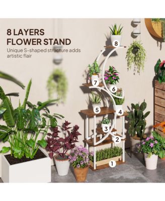 8 Tier Plant Sd, 62" S-Shaped Plant Shelf, ish