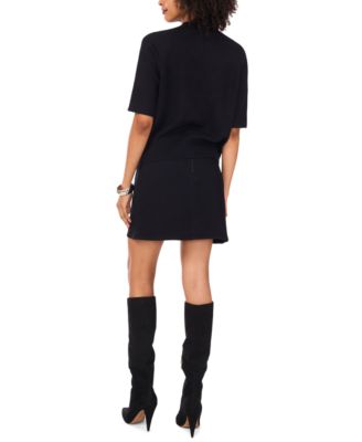 Vince Camuto Women's Short Sleeve Mock Neck Top - Macy's