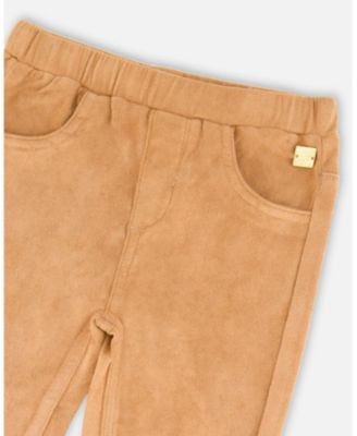 Girl Stretch Suede Treggings Light Pecan Brown - Toddler|Child