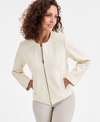 JM Collection - Women's Faux-Leather Jacket