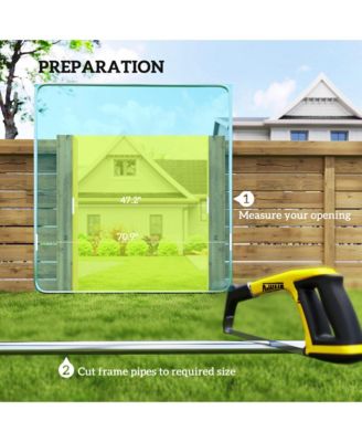 Chain Link Fence Gate, Galvanized Steel Garden Gate,