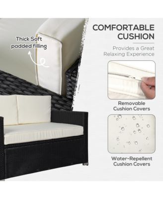 4-Piece Rat Furniture Set, Chairs, Loveseat, and Table,