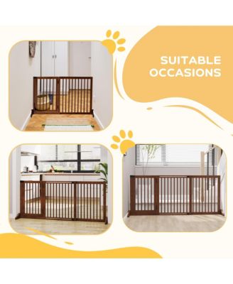 Paw Hut Adjustable Wooden Pet Gate for Doorway, Hall w/ Safety Barrier