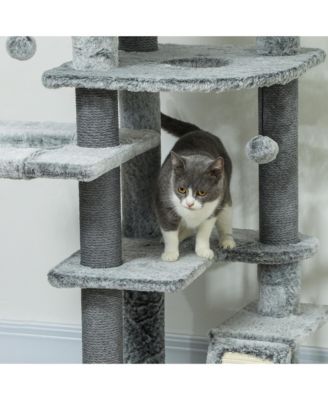 89"-100" Floor to Ceiling Cat Tree with Cat Perch & Condo,