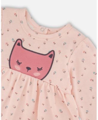 Baby Girls Cotton Dress and Leggings Set Pink Mini Floral